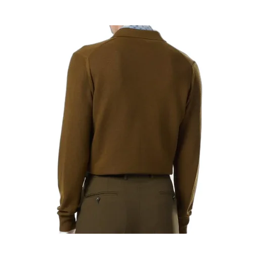 Long Sleeve Knitted Polo Shirt