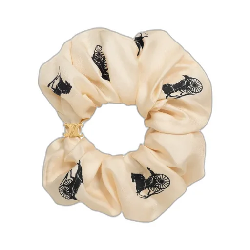 Celine C Sulky Scrunchy In Silk And Brass With Gold Finish