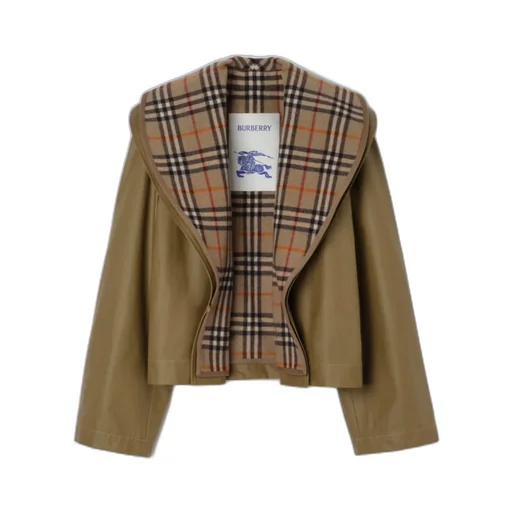Burberry Check Warmer Belted Cropped Jacket