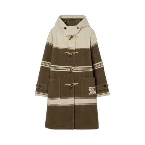Striped Hooded Duffle Coat