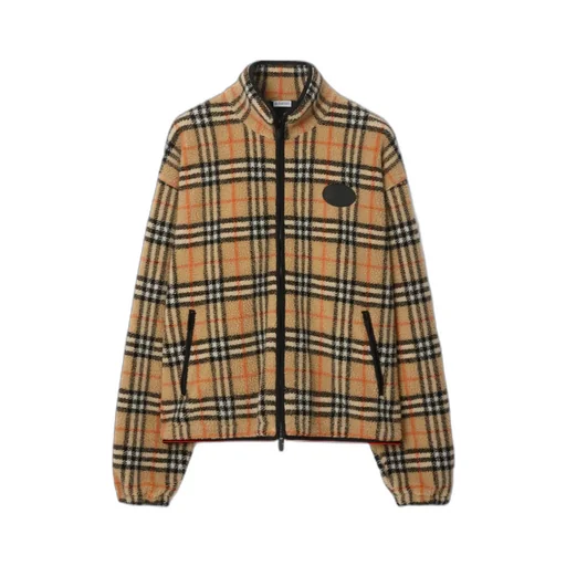 Burberry Checked Zip-Up Fleece Jacket