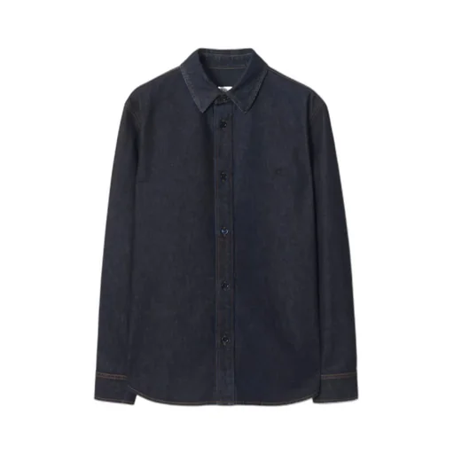 Burberry Logo Embroidered Denim Overshirt