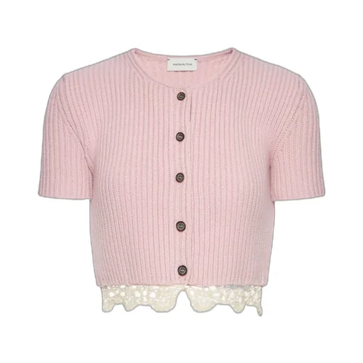 Short-Sleeved Crochet Sweater