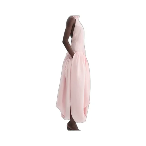 Halterneck Draped Dress