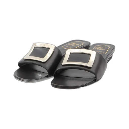 Roger Vivier Logo-Engraved Open-Toe Mules