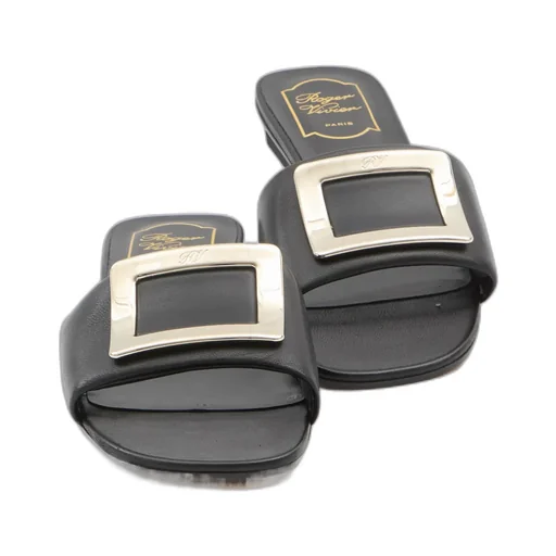 Roger Vivier Logo-Engraved Open-Toe Mules