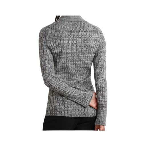 Long-Sleeved Knit Polo Shirt
