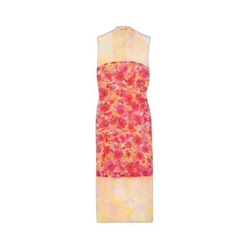 Layered Floral Print Dress