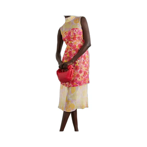 Layered Floral Print Dress