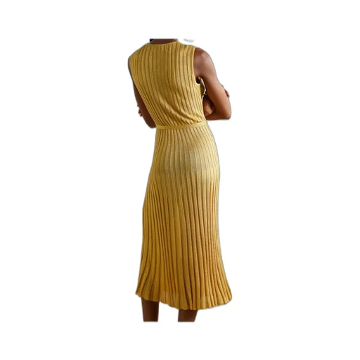 Maier Ribbed-Knit Silk Midi Dress