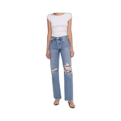 Lana Distressed Mid-Rise Jeans