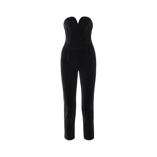 Clyde Strapless Velvet Jumpsuit