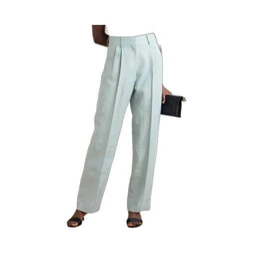 Pleated Straight-Leg Pants