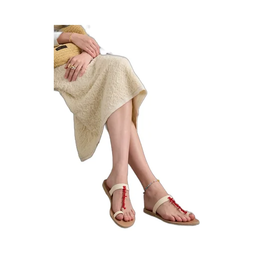 Round-Toe Flat Sandals