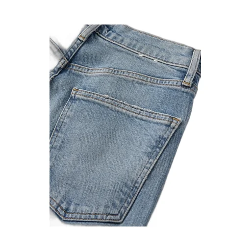 Raw-Edge Straight-Leg Denim Trousers
