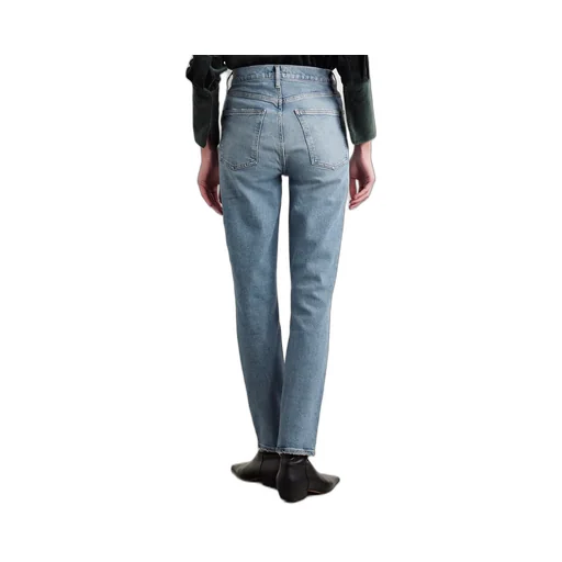Raw-Edge Straight-Leg Denim Trousers