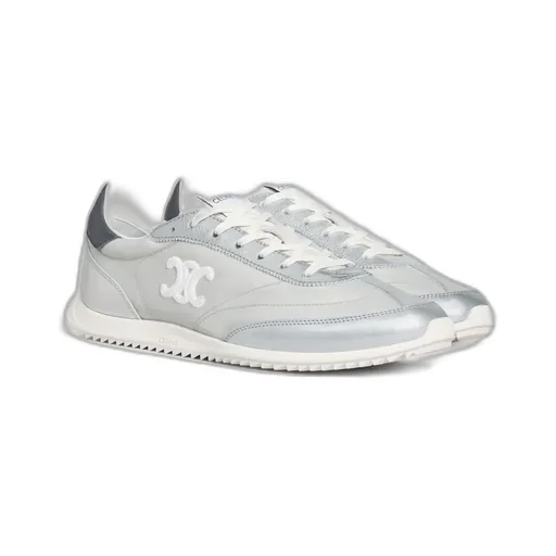 Celine Racer - Low Top Sneaker With Triomphe In Nylon, Laminated Calfskin And Calfskin