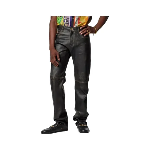 Versace Distressed Leather Pants
