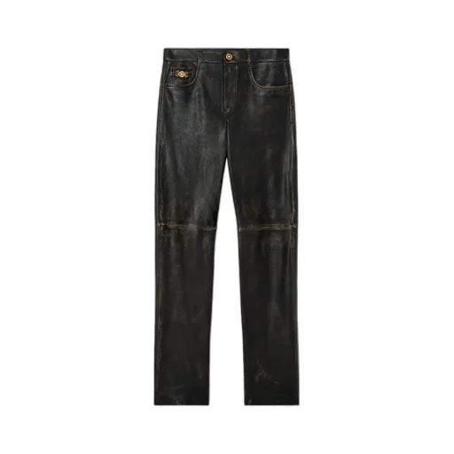 Versace Distressed Leather Pants