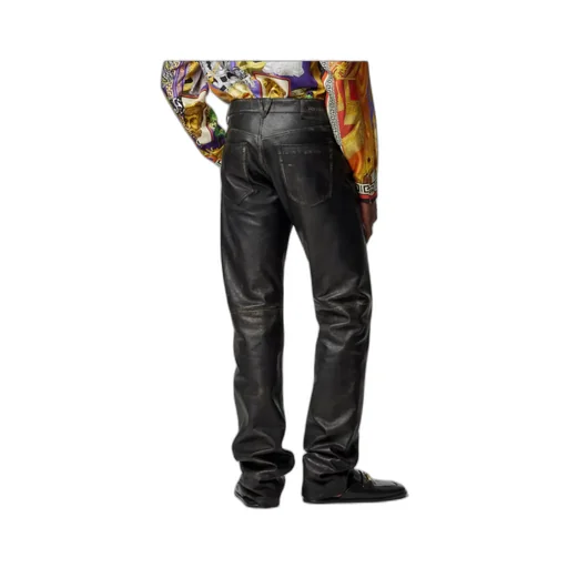 Versace Distressed Leather Pants