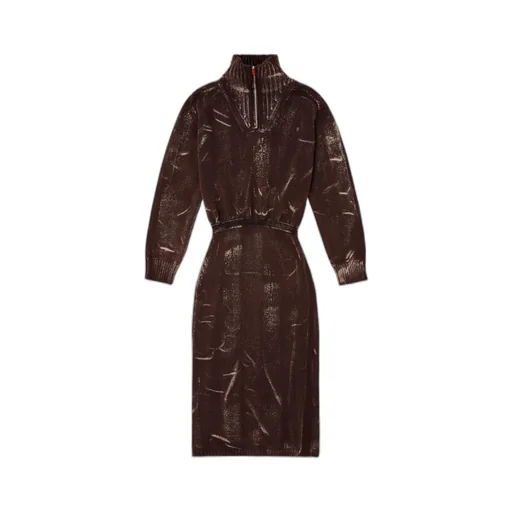 M-Marcelle Zipped Turtleneck Midi Dress