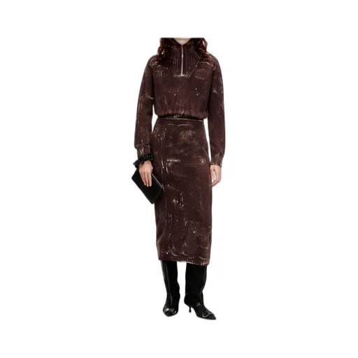 M-Marcelle Zipped Turtleneck Midi Dress