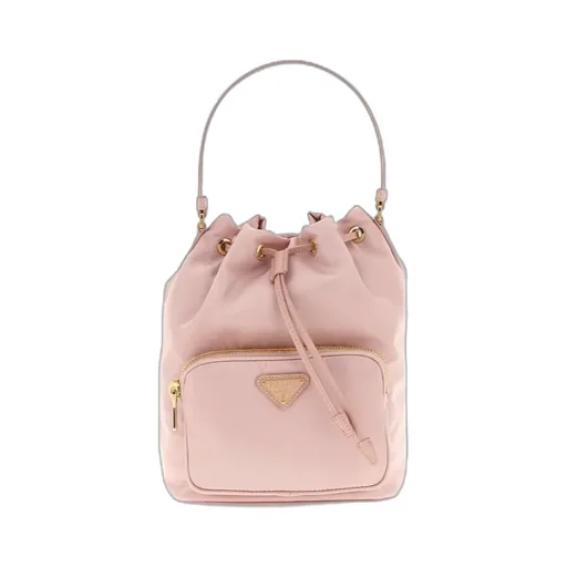Prada Re-Nylon Triangle-Logo Drawstring Bucket Bag