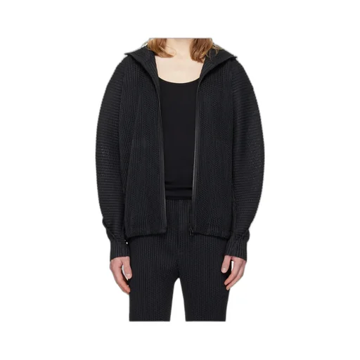 Homme Plissé Issey Miyake Wickerwork Mesh Cardigan