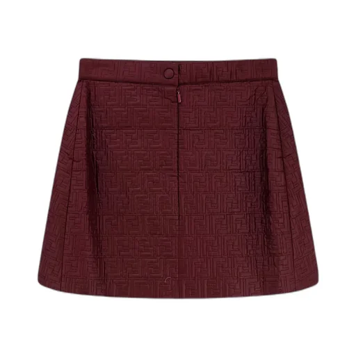 Fendi Ff Quilted Front-Slit Mini Skirt