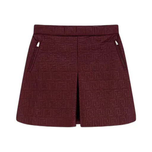Fendi Ff Quilted Front-Slit Mini Skirt
