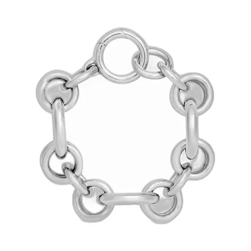 Celine Charms Heritage Chunky Bracelet In Brass With Rhodium Finish