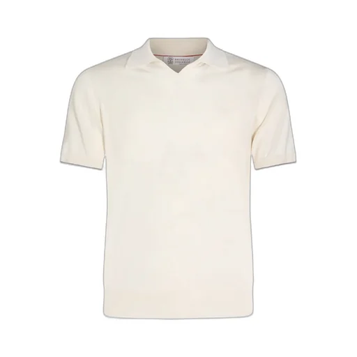 Brunello Cucinelli Short Sleeved Ribbed Polo Shirt