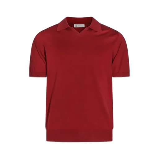 Brunello Cucinelli Short Sleeved Ribbed Polo Shirt