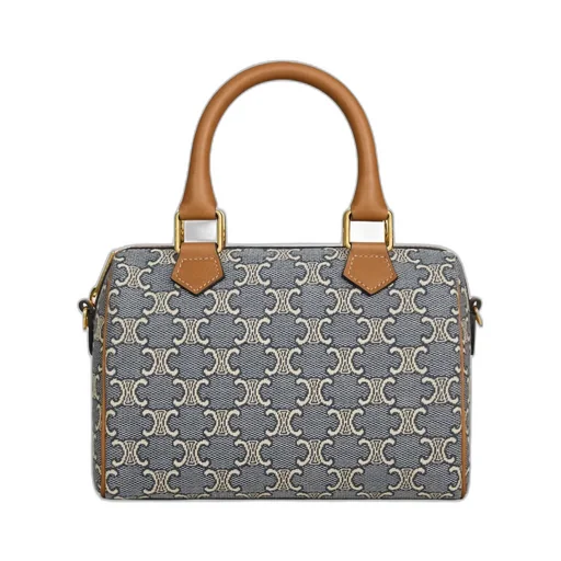 Small Boston In Triomphe Jacquard And Calfskin