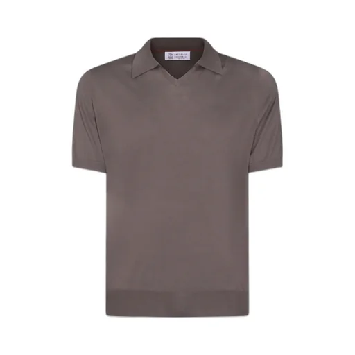 Brunello Cucinelli Short-Sleeved Fine-Knitted Polo Shirt