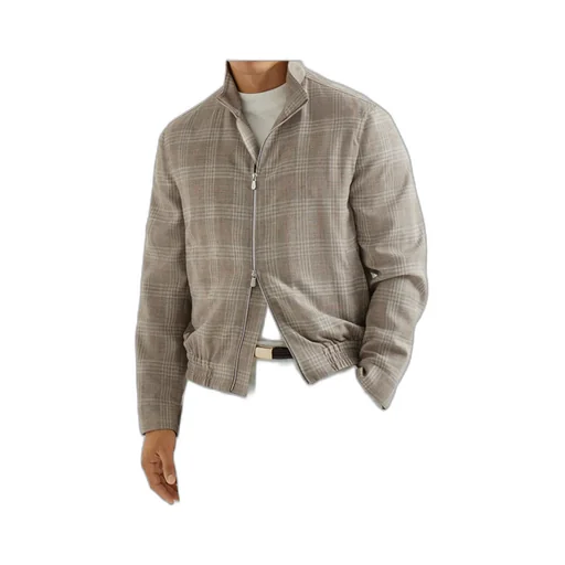 Tartan Stand Collar Jacket