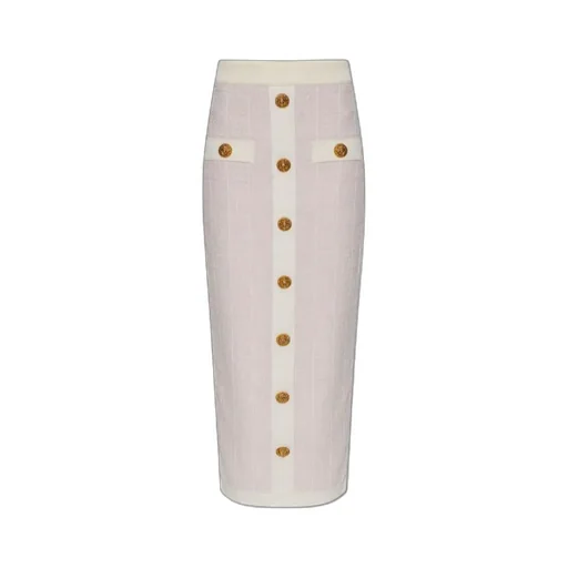 Balmain Buttoned Tweed Skirt