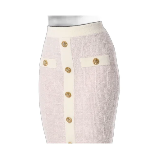 Balmain Buttoned Tweed Skirt