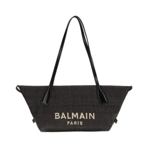 Balmain Logo Embroidered Small Track Tote Bag
