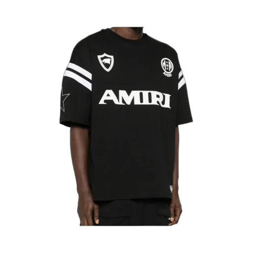 Amiri Logo Stripe-Detailed Crewneck T-Shirt