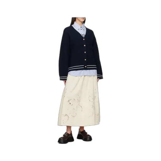 Embroidered Denim Skirt