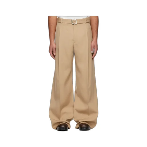 Wool Casual Pants With Belt Loops