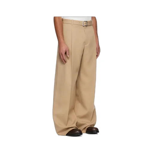 Wool Casual Pants With Belt Loops