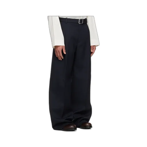 Wool Casual Pants With Belt Loops