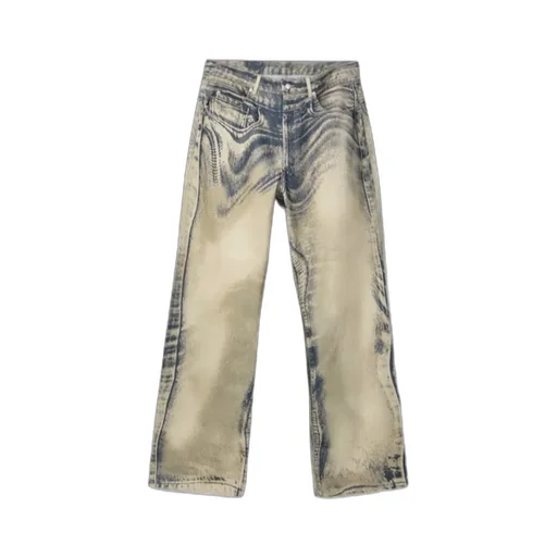 Distorted Print Jeans