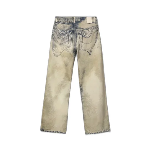 Distorted Print Jeans