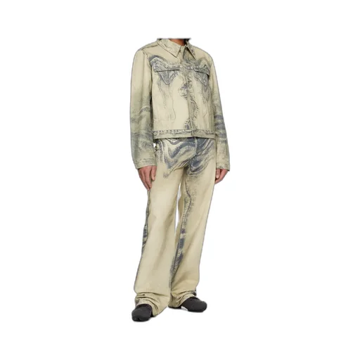 Distorted Print Jeans