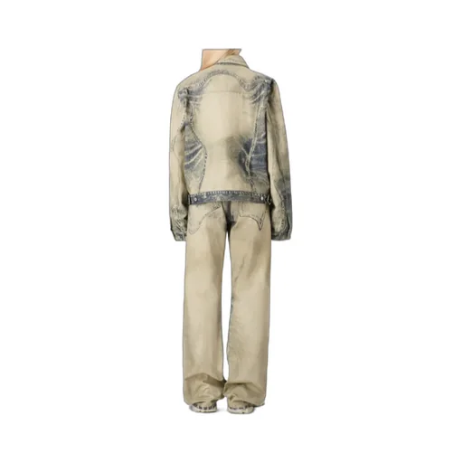 Distorted Print Jeans