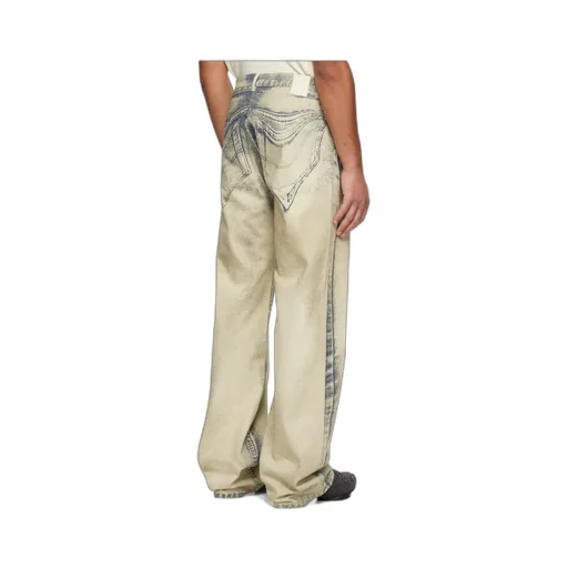 Distorted Print Jeans