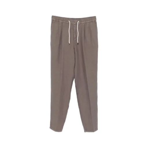 Drawstring-Fastening Pleated Trousers